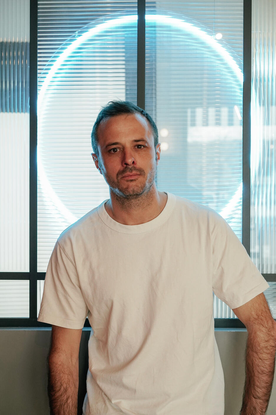 Jeremy Bergeaud Portrait of Jeremy Bergeaud, designer specialising in product design, interior architecture and sustainable innovation.